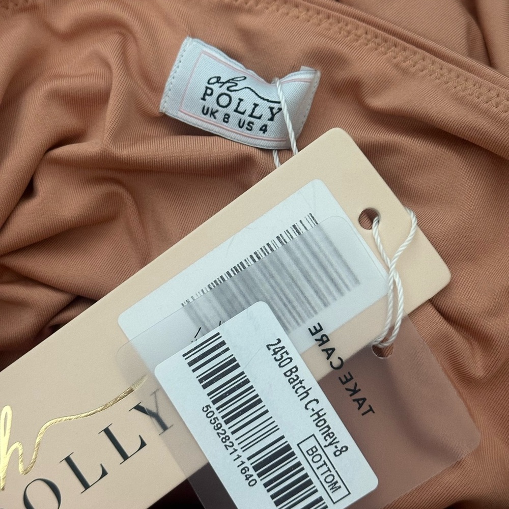 Oh Polly Nude Ruffle Mini Skirt frill seeker honey - Picture 4 of 4